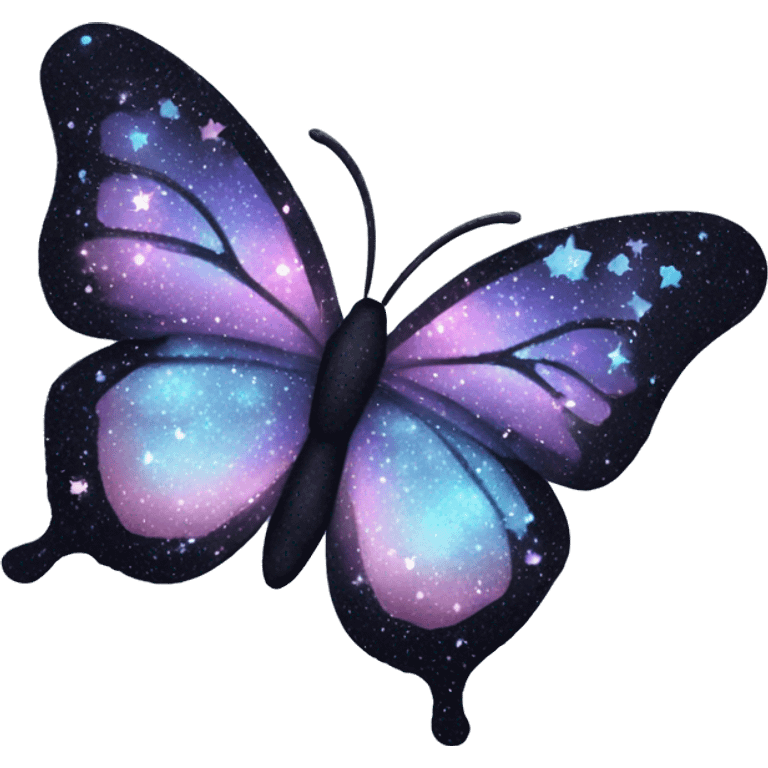 sparkly pastel black galaxy butterfly emoji