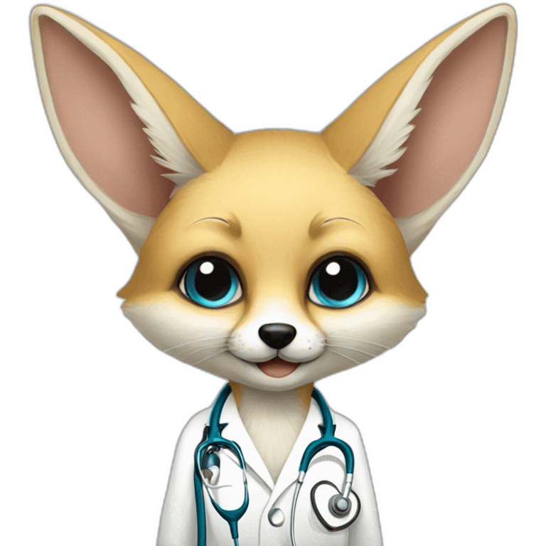 A fennec with a stethoscope emoji