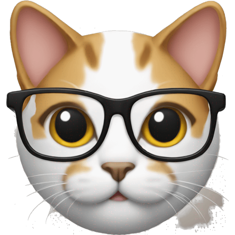 cat with glasses and paper emoji