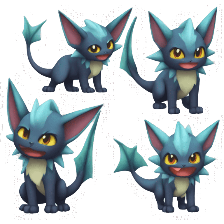 Edgy Vaporeon-Noivern-Litten-Zorua full body emoji