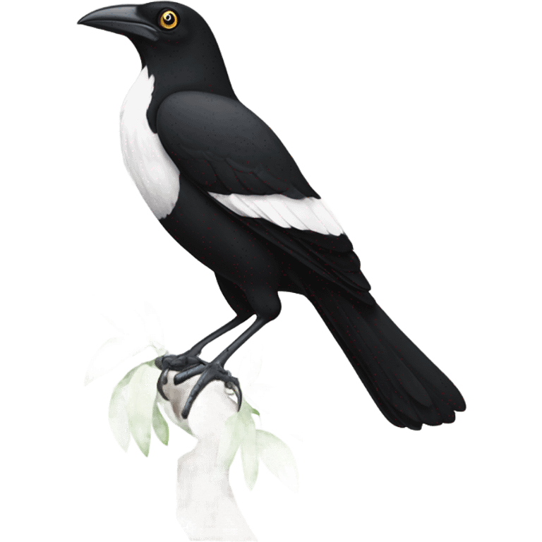 Single Pied currawong bird  emoji