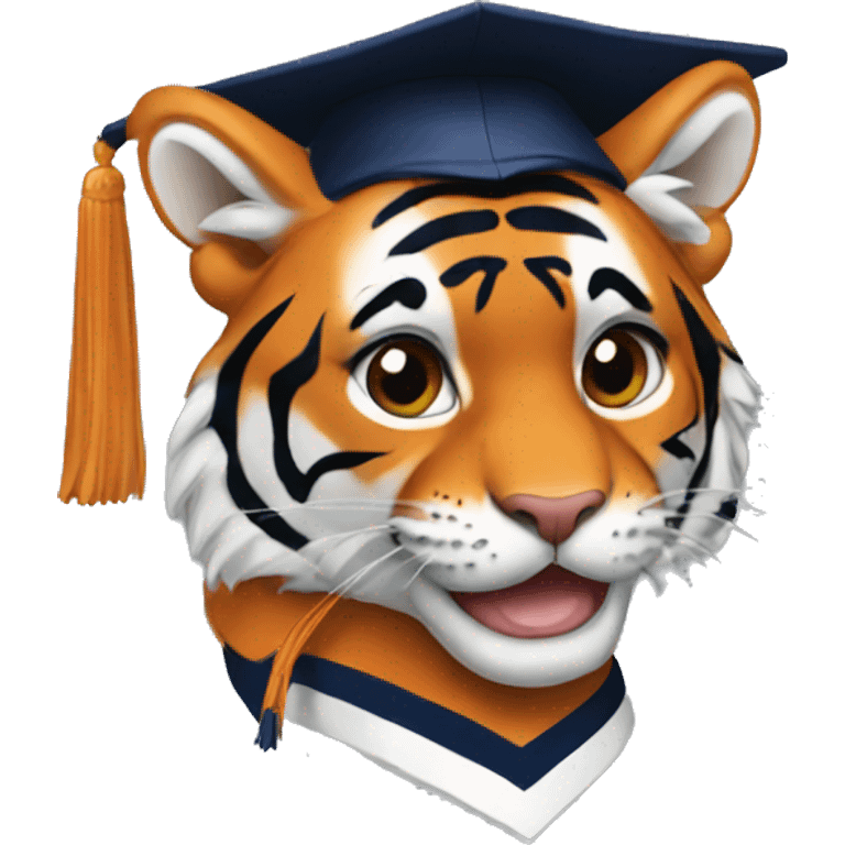 Auburn tiger graduating emoji