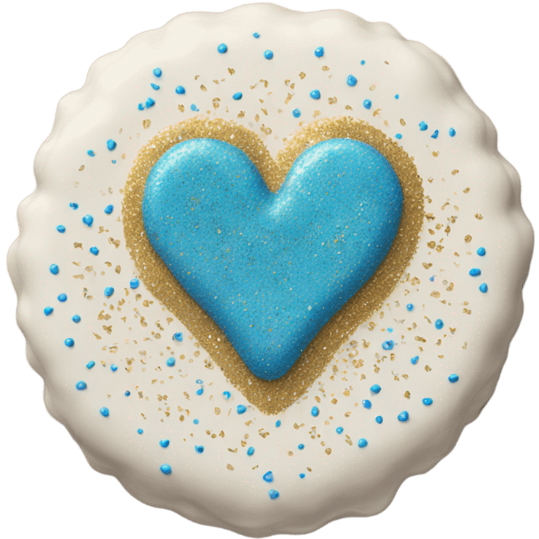 Blue cream glitter heart emoji