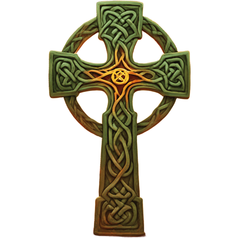 Celtic cross with Earth on fire  emoji