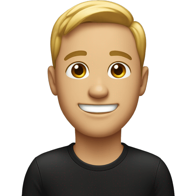 smiling guy in black shirt emoji