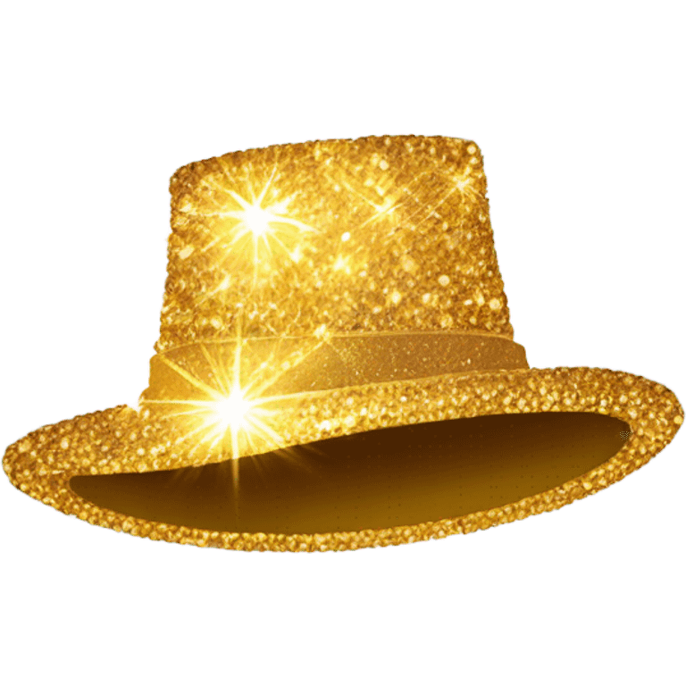 Golden sparkle hat emoji