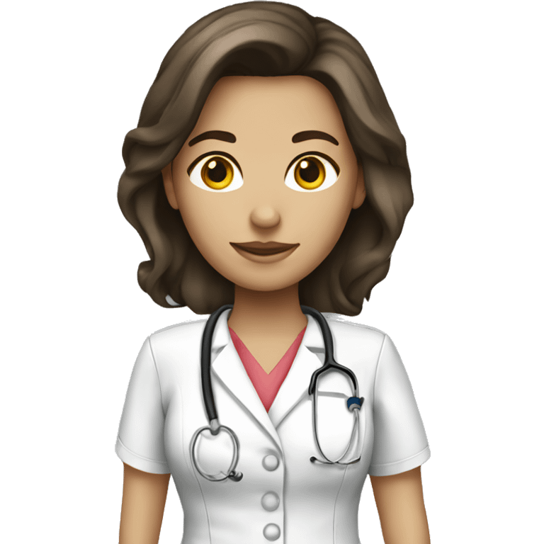 Brunette Female nurse long hair emoji