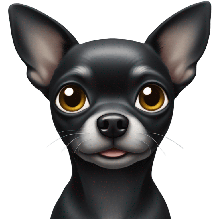 black chihuahua that is old and turning grey but cute emoji