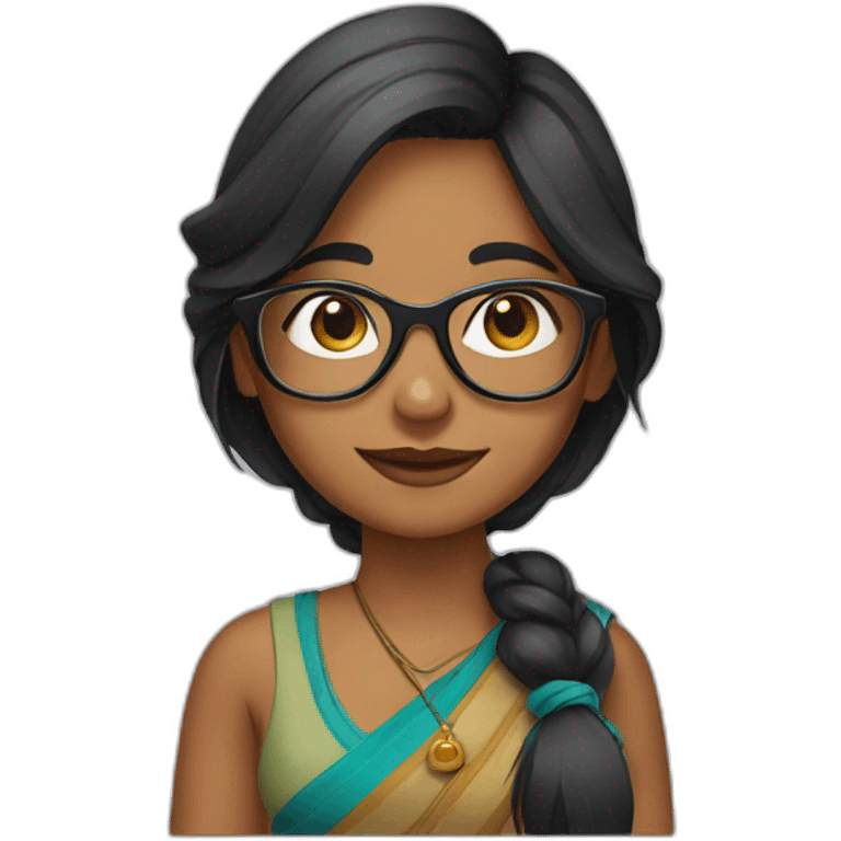 Indian girl with glasses emoji