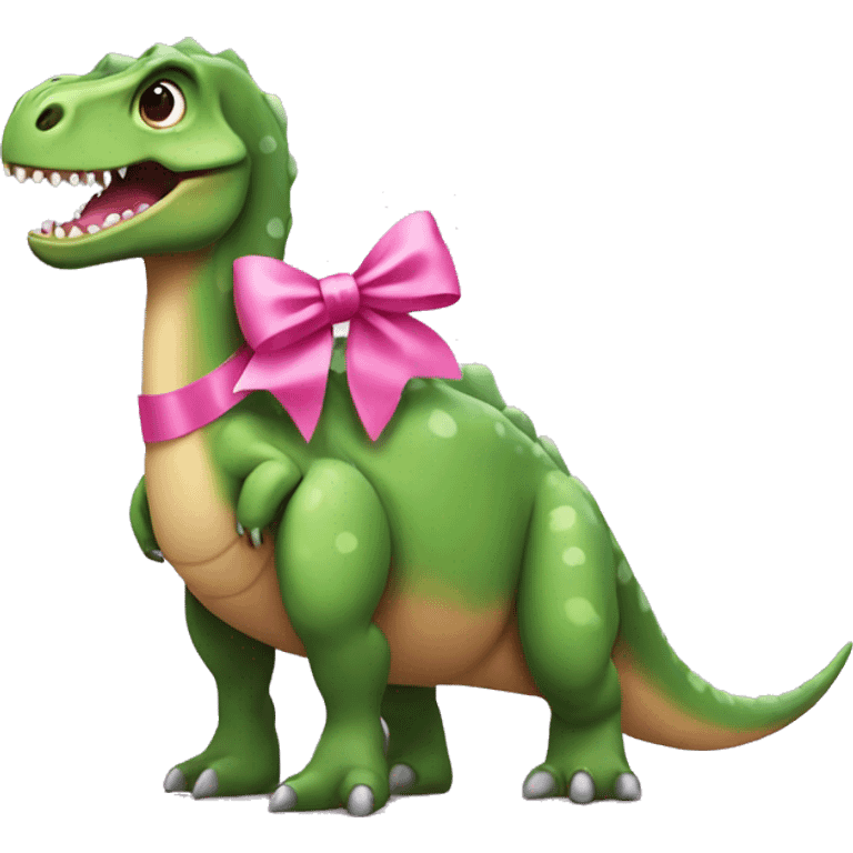 dinosaur with pink bow emoji