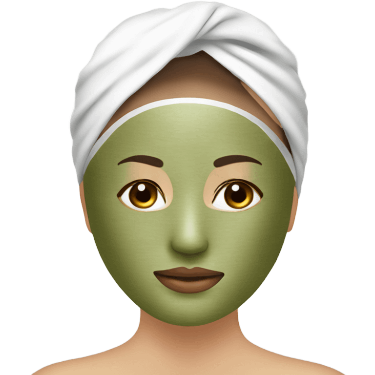 Lady with face mask spa beauty full face relaxing emoji