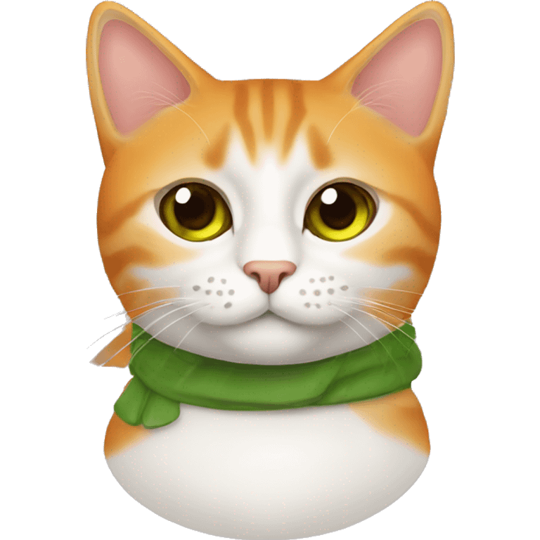 Gato color naranja tierno ojos verde con una mancha café en la nariz emoji