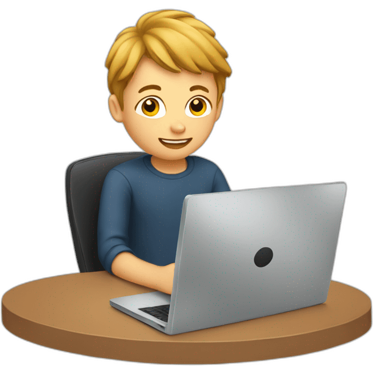 boy on computer screen emoji