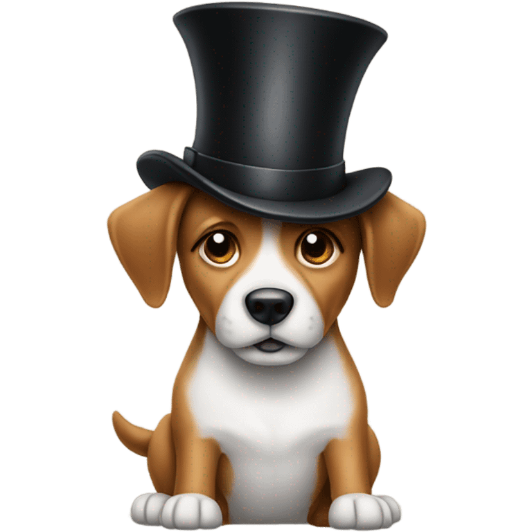 Dog wearing a top hat emoji