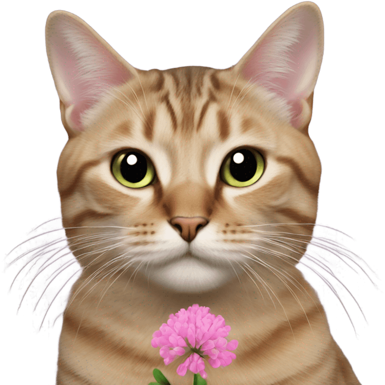 cat with pink clover emoji