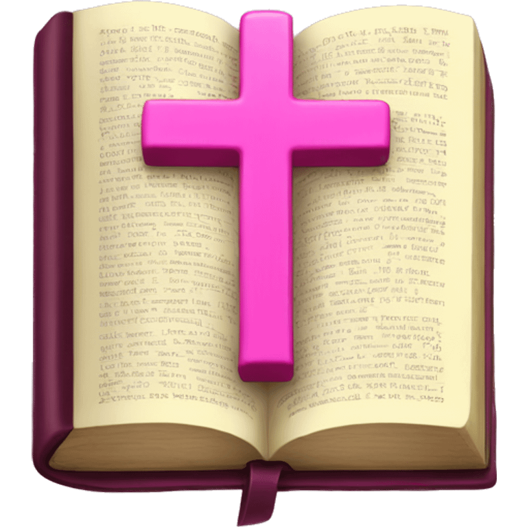 Pink cross bible emoji