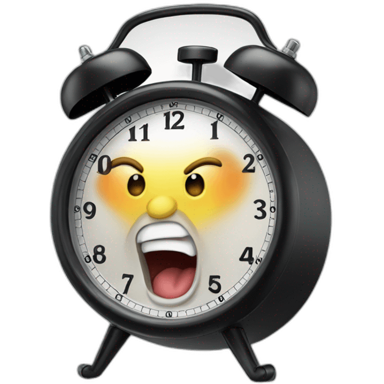 Screaming alarm clock emoji