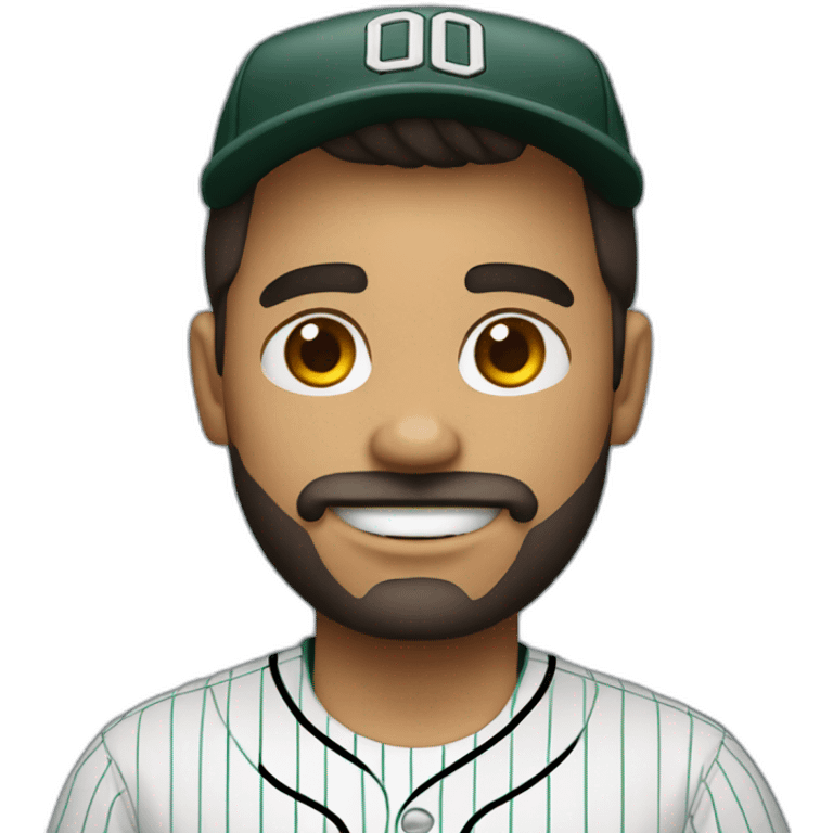 Hombre sin cabello con perilla jugando baseball emoji