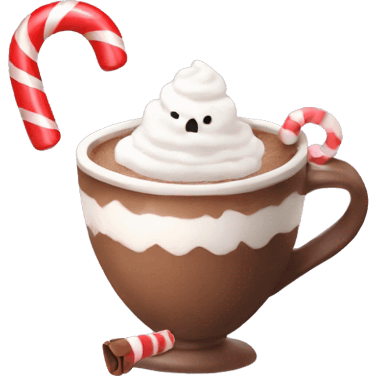 Hot coco with candy cane emoji