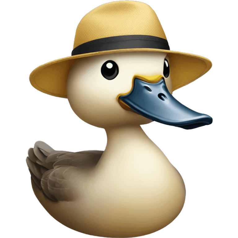 Duck with hat on emoji