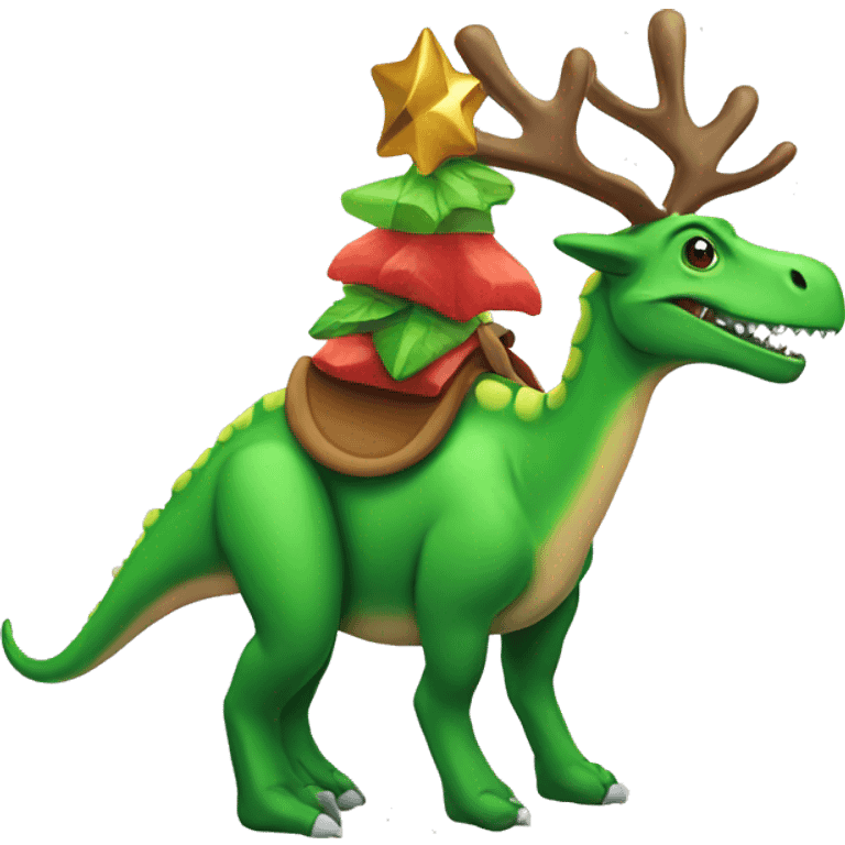 dinosaur on a reindeer  emoji