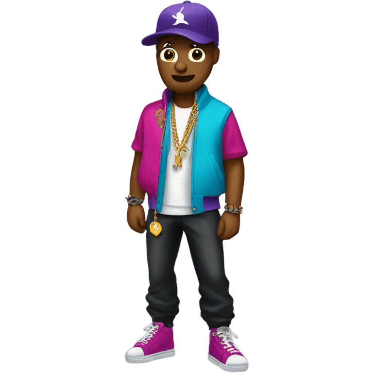 seagull head on human rapper emoji