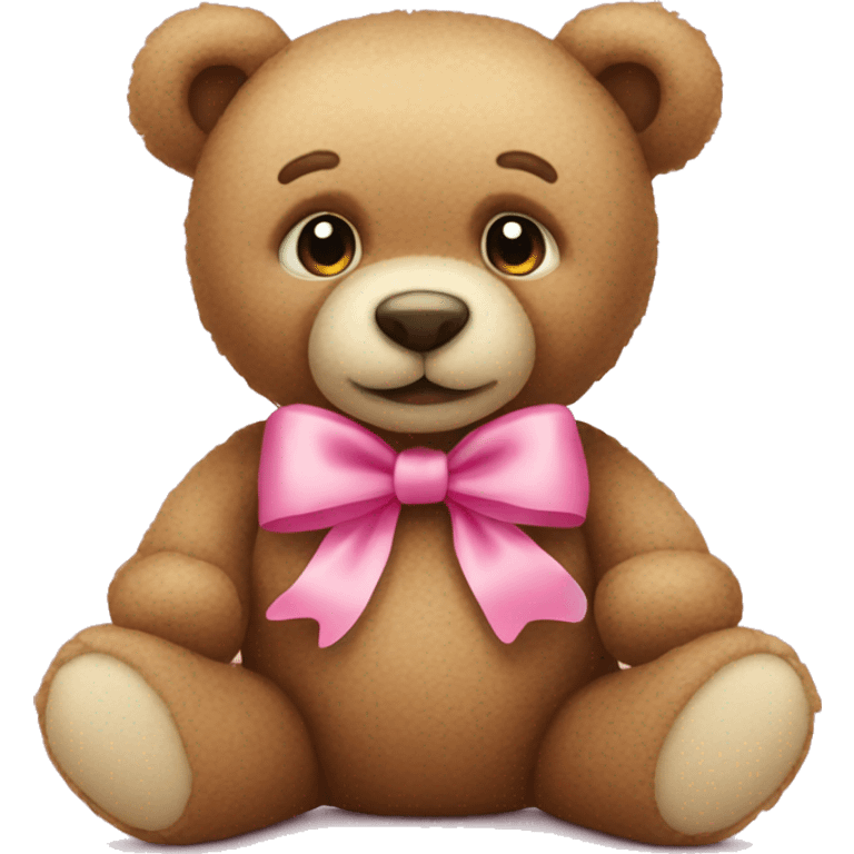 teddy bear with pink bow emoji