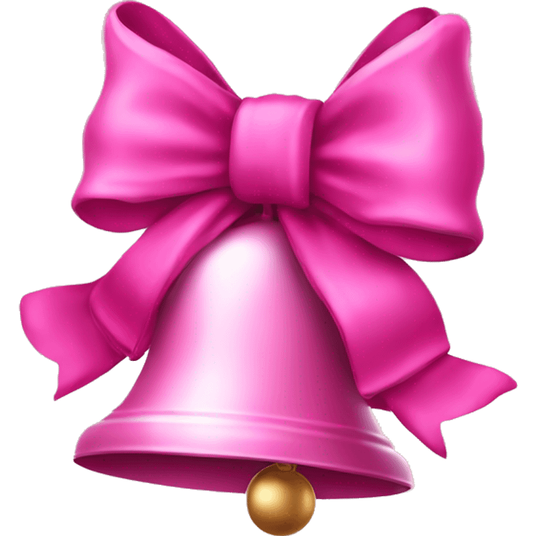 Pink Christmas bell with bow emoji