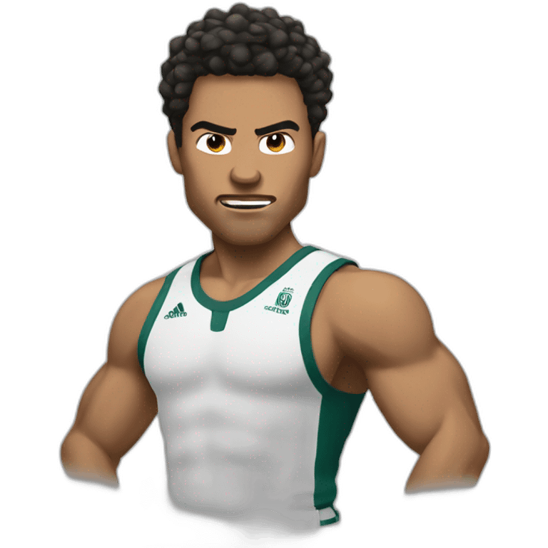 a angry lightskin guy with good hair and adidas training emoji