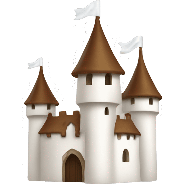 White and brown Castle emoji