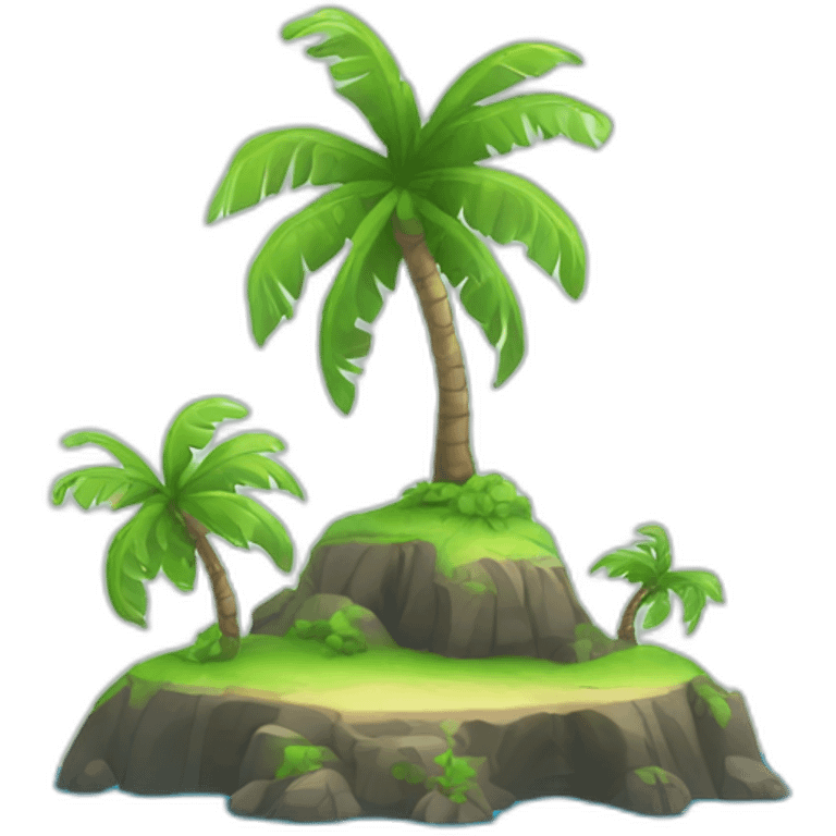 island-with-palm-tree-by-bright-blue-water-sunny emoji