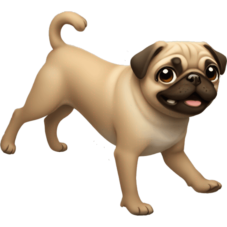 Pug dancing with brown hair girl emoji