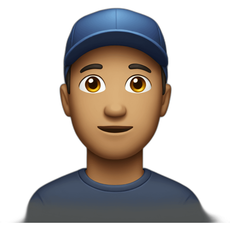 man with backwards hat emoji