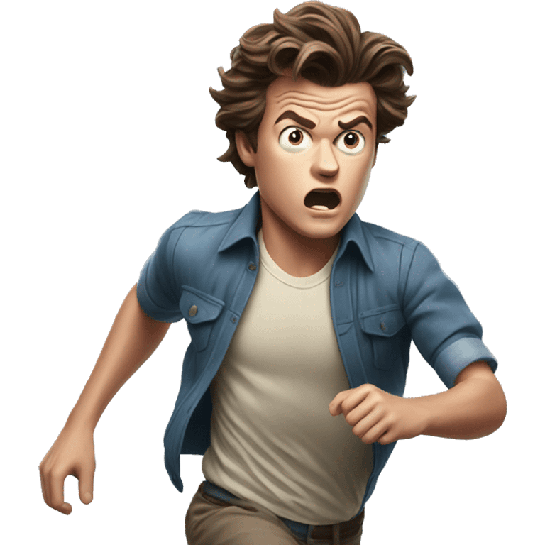 Steve Harrington Running looking scared  emoji