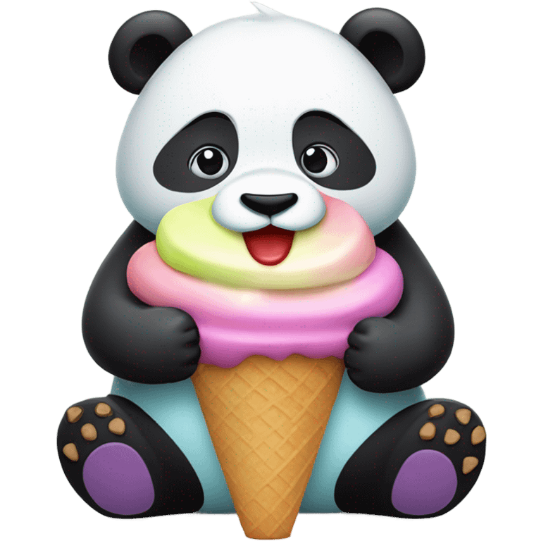 Panda eating ice cream emoji