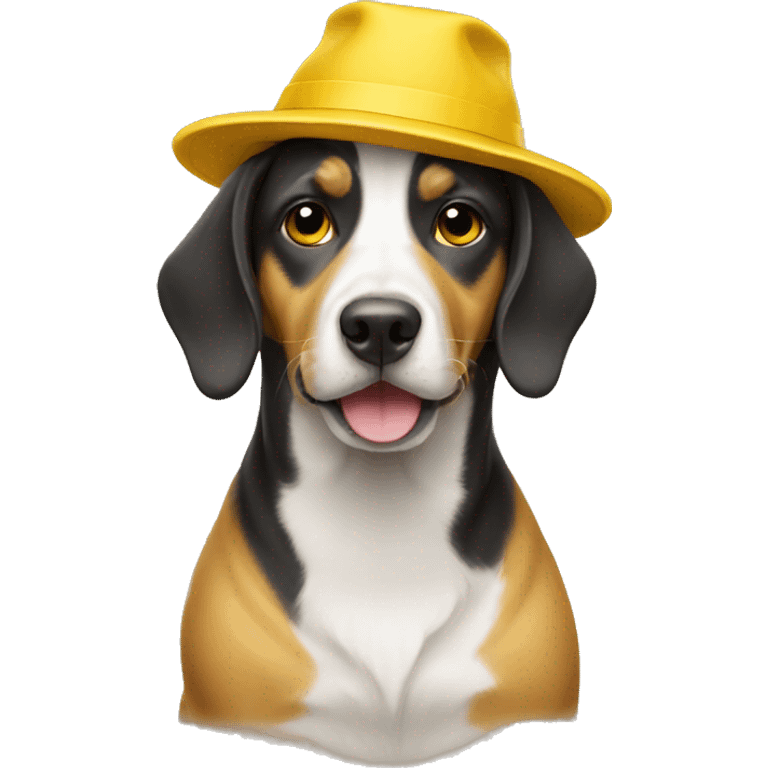 dog wearing yellow hat emoji