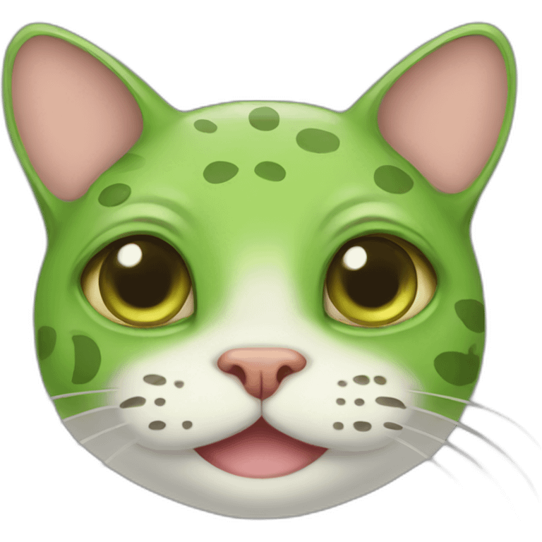 Cat with frog face emoji