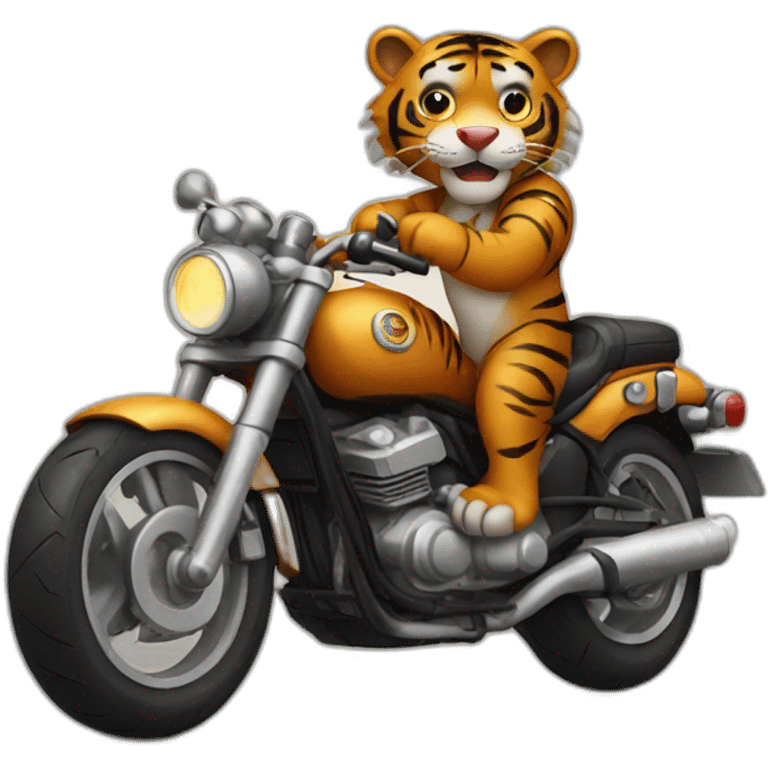 tiger on motorcycle emoji