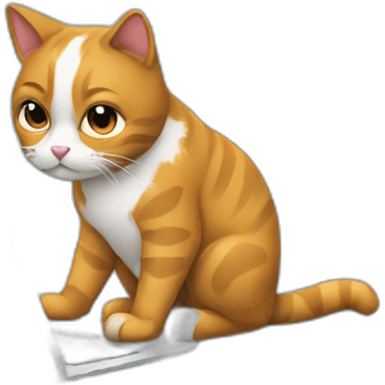 cat developer working on laptop emoji