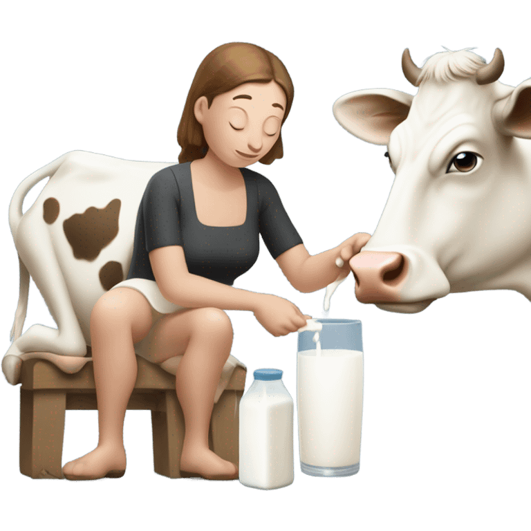 Milking a cow emoji