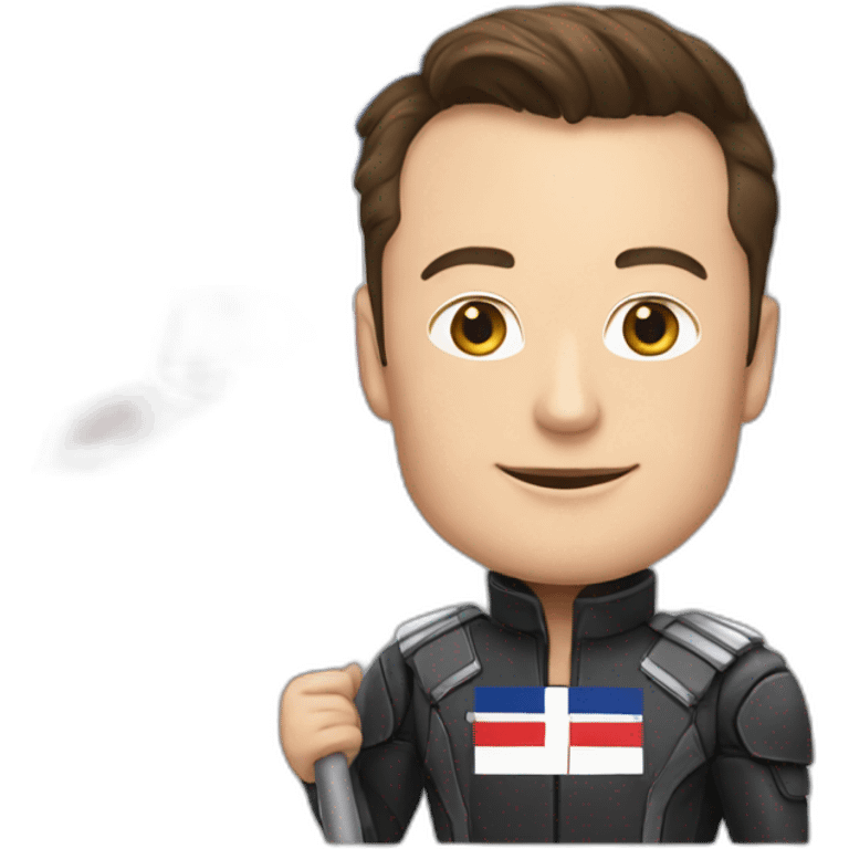 Elon Musk with an French flag  emoji