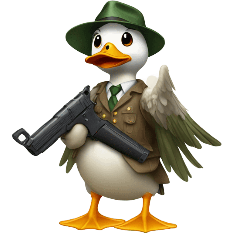 Duck with gun emoji