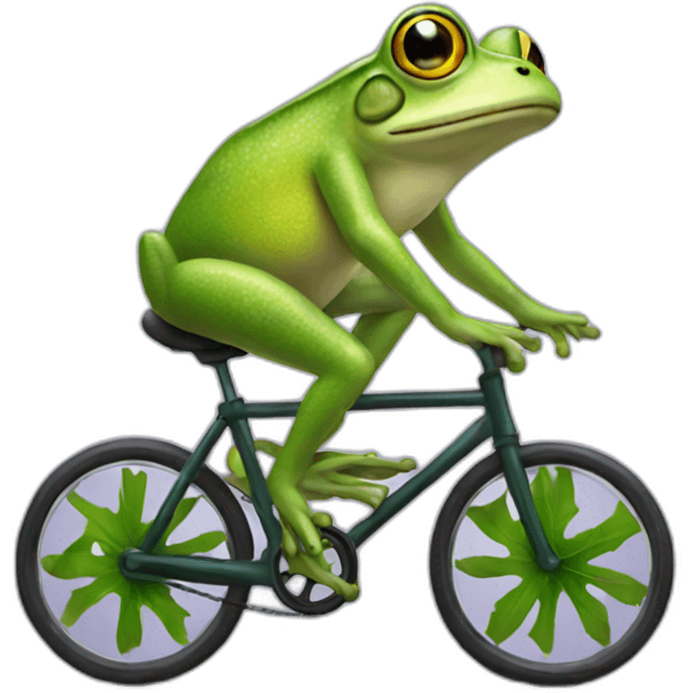 Frog riding a cycle emoji