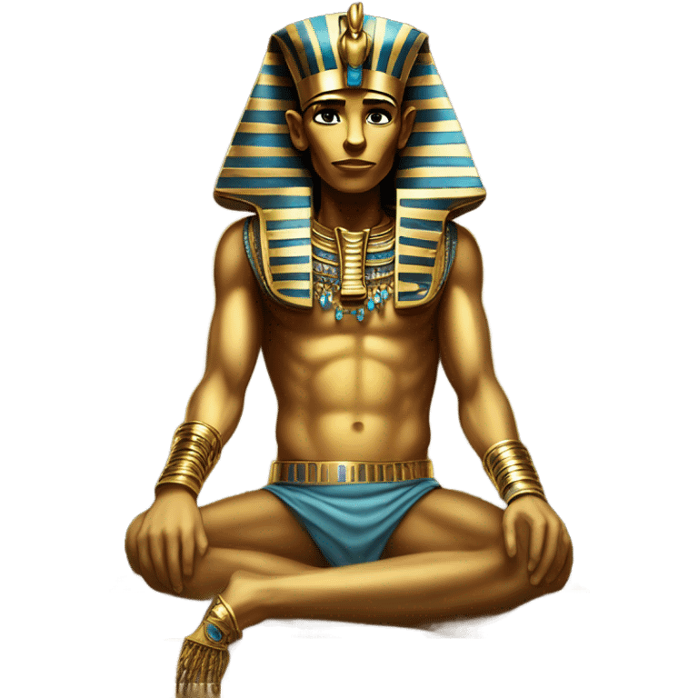 gold Pharaoh  in sarcophagus, full body  emoji