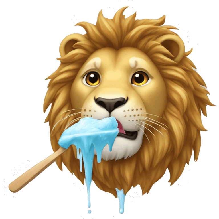 Un lion qui mange une glace  emoji