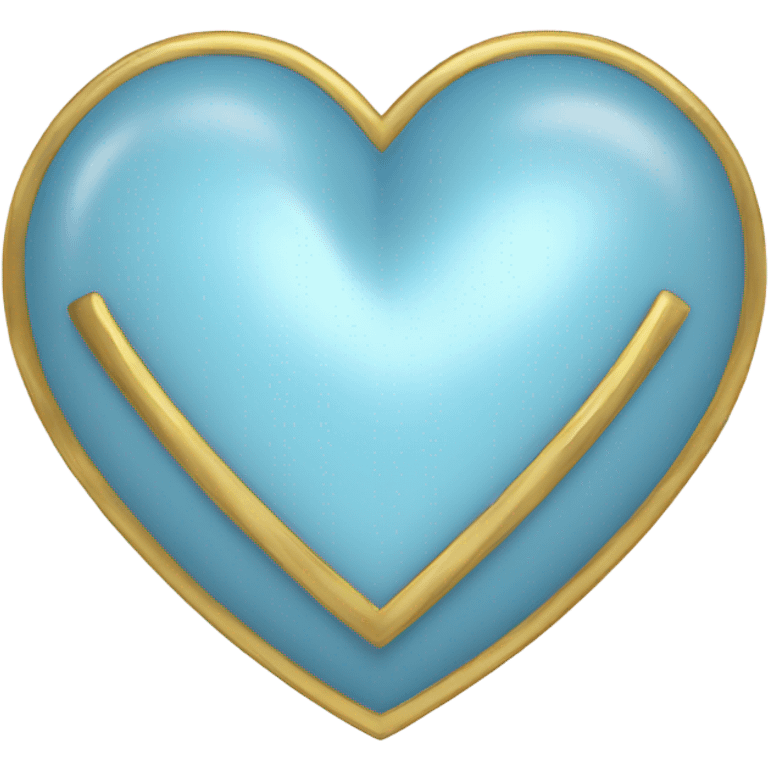 Baby blue heart with a gold rim  emoji