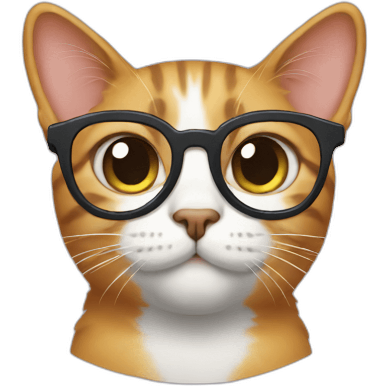 cat with nerd glasses emoji