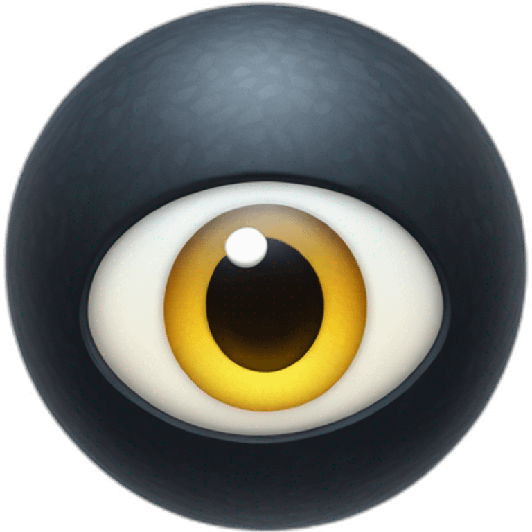 3d sphere with a cartoon Phantom skin texture with big beautiful eyes emoji