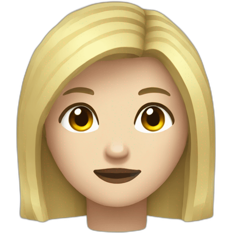 blonde woman Minecraft style emoji