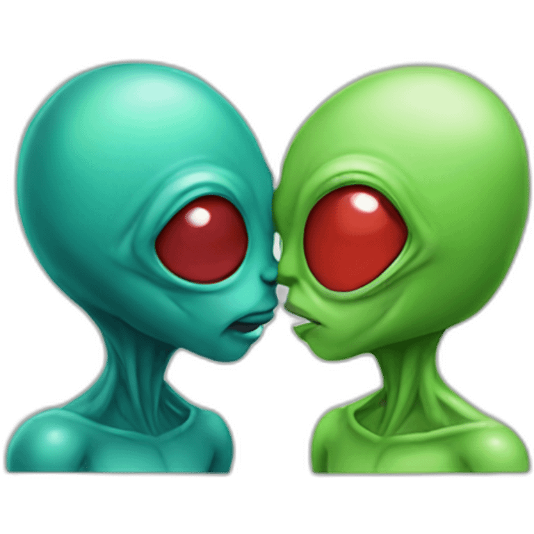 Alien kissing emoji